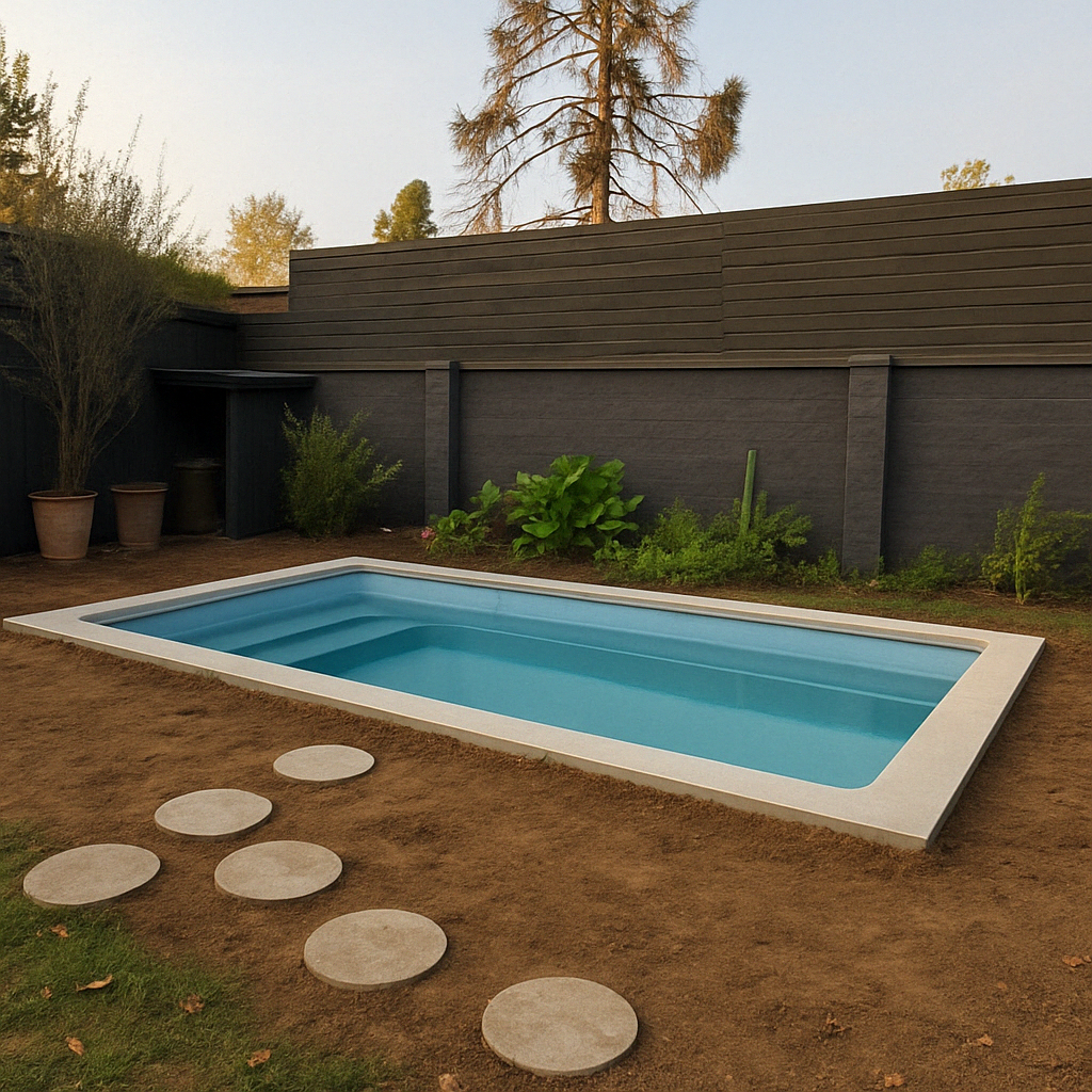 Proceso de instalación de piscina